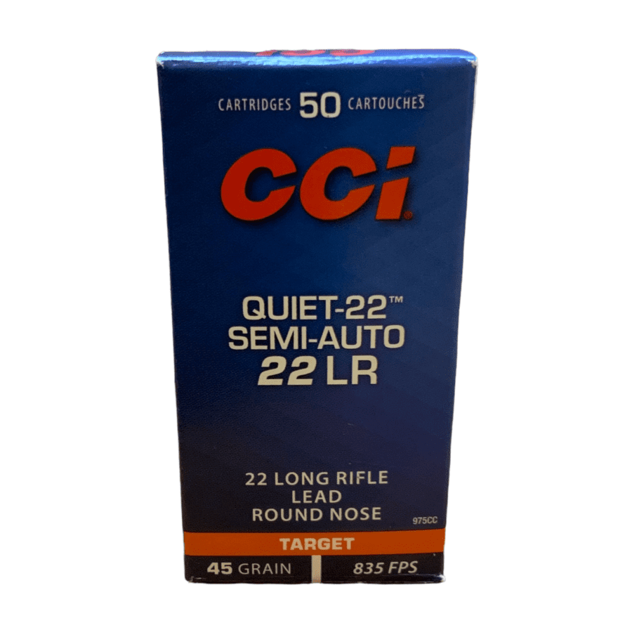 CCI Quiet .22LR 45GR Target 975cc front of box