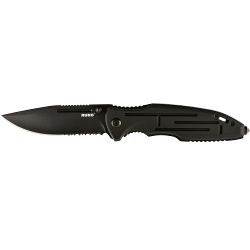 RUKO FOLDING KNIFE ALUM HANDLE 3.5" BLADE BLACK #RUK0153
