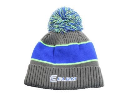 IceArmor by Clam Pom Hat - Blue/Gray/Chartreuse