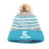 CLAM POM HAT BLUE/GREY/CHARTREUSE
