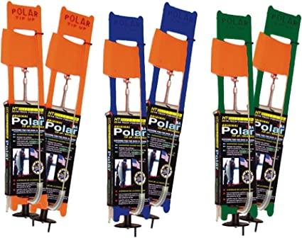 HT Enterprise PTB-19K Polar Tip-Up Bucket Kit - 19-Piece Ready-to-Fish Ice Fishing Kit, Guaranteed Anti-Freeze