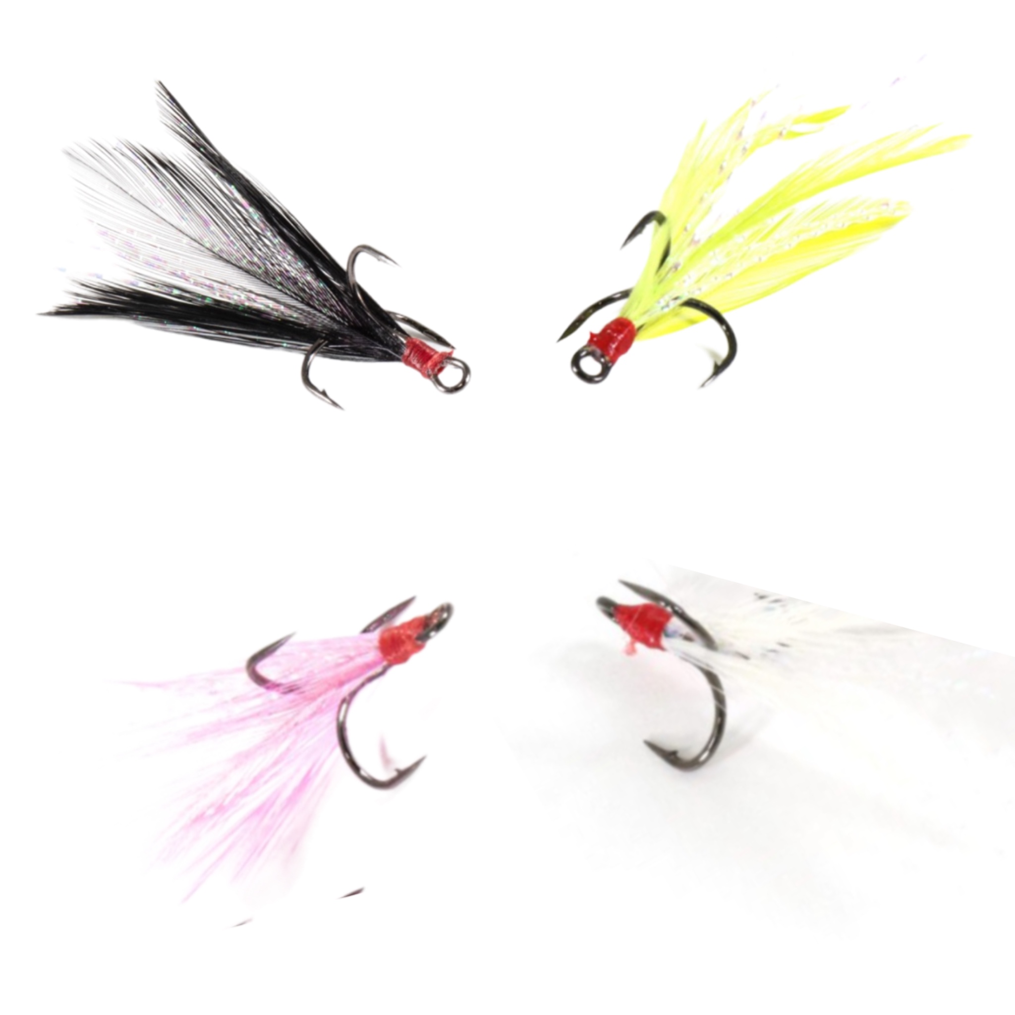 Clam Feathered Gaff Treble Hooks - Mel's Outdoors