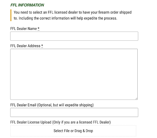 Online FFL form example