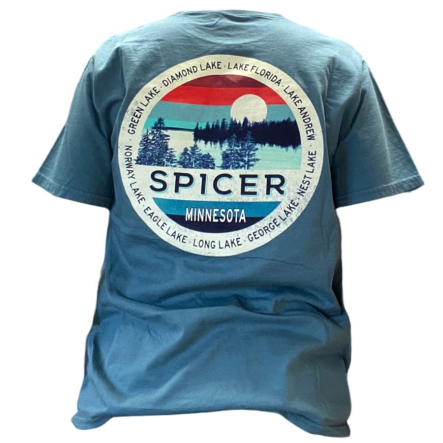 Spicer Lakes Area T-Shirt blue from the back