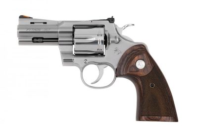 Colt Python .357Mag SS, Wood Grip Revolver, Model D, 3"BBL (SP3WTS)