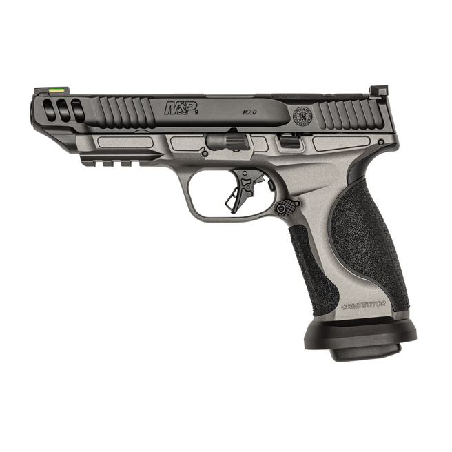 Smith and Wesson M and P9 2 point 0 Competitor 2 Tone 9mm 5 in. BBL 13718 from the left