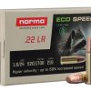Norma Eco Speed-22 Ammunition 22 Long Rifle 24 Grain Copper Plated Zinc Flat Nose Lead Free