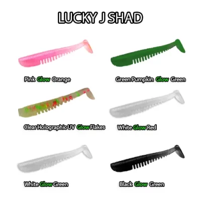 FishDaddy BioSilicone Lucky J-Shad Glow Plastic