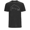 SIMMS MENS TROUT OUTLINE T-SHIRT CHARCOAL HEATHER