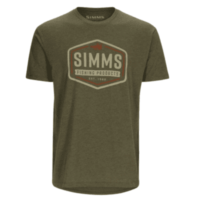 SIMMS MENS FLY PATCH T-SHIRT MILITARY HEATHER