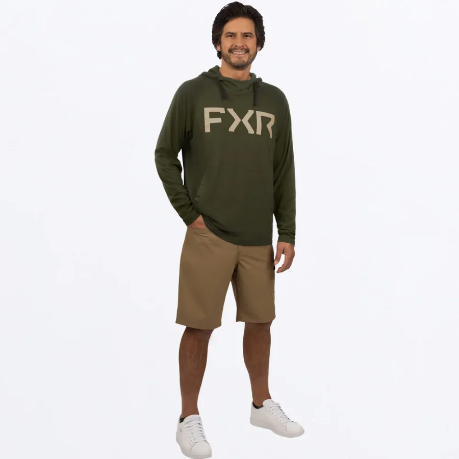 FXR Men's Trainer Premium Light Hoodie Army & Stone