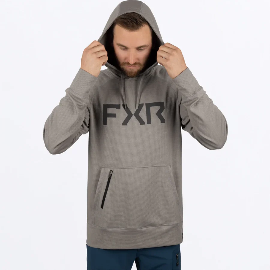 FXR Men's UPF Pilot Hoodie Stone & Asphalt