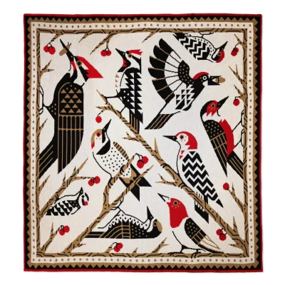 Woodpeckers of North America Knit Blanket